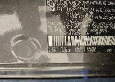 2024 Toyota Rav4 Xle из США, поврежденный, VIN 2T3W1RFV8RC267606